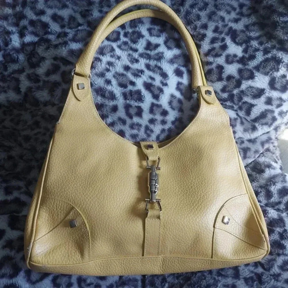 Rogani | Genuine Leather Soft  Yellow Inspired Shoulder Bag with Silver Hardware - Picture 16 of 16